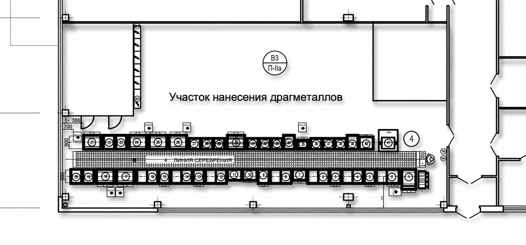 Участок нанесения драгоценных металлов